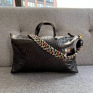 Clare V attaché tote (embossed leather) crocodile pattern